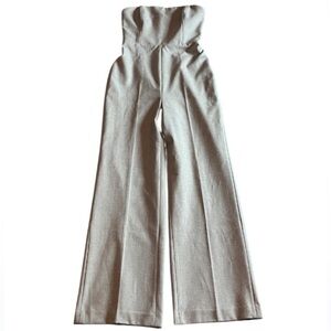Aritzia Wilfred Endless Wide Leg Strapless Jumpsuit -Heather Nomad Taupe - 0 NWT